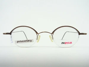 Kupferbraune Halbrandfassung Brillenfassung mit kleinen, runden Gläsern Gr. M - Picture 1 of 5