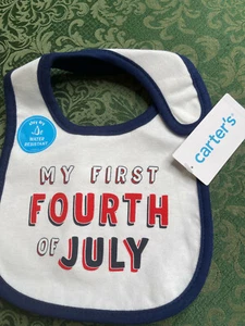 NWT carters first fourth of July day bib boy girl unisex 0m Preemie 3m 6m 9m nb - Picture 1 of 3