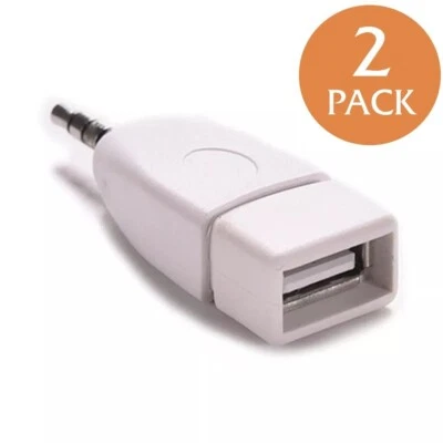 车载 3.5 毫米公头辅助音频插头插孔转 USB 2.0 母头转换器适配器 28 — 第 1/4 张图片