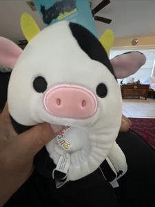 Squishmallows Connor the Cow Kids size  11/12 Plush Slippers - Picture 1 of 8