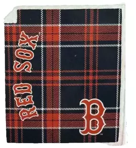 MLB Boston Red Sox Plaid Poliestere Flanella Sherpa Coperta 50"x60" - Foto 1 di 1