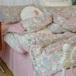 Fresh Garden Flower Quilt Cover Bed Sheet Pillow Cover 100% Cotton Soft Bedding - Bild 1 von 25