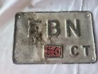 Vintage Metal Foreign  License Plate  1953