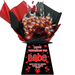 GRAN RAMO DE CHOCOLATE DULCE PERSONALIZADO SAN VALENTÍN QUE CONTIENE LINDT LINDOR - Imagen 1 de 8