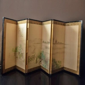 Byobu Antiguo Arte de Guerra Japonés Pantalla Plegable China Incidente Artillería Escena - Imagen 1 de 10