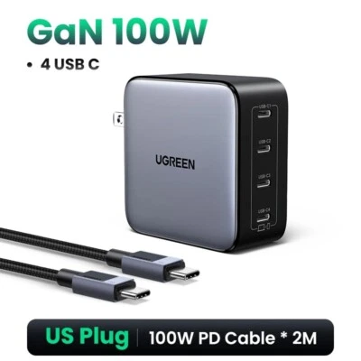 UGREEN 100W Nexode 充电器 USB C 型 PD4.0 快速充电 适用于 Macbook iPhone 16 — 第 1/4 张图片