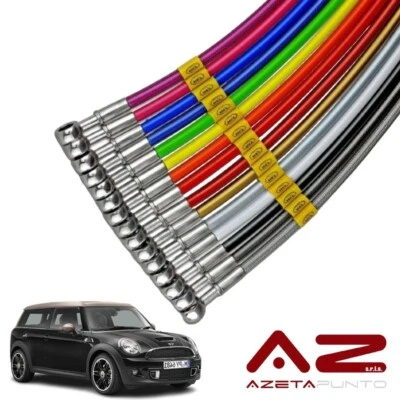 tubi freno in treccia auto aereonautica su misura per mini clubman r55 lci - Immagine 1 di 4