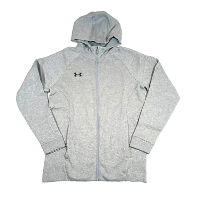 New Under Armour Fleece Hoodie Cold Gear Full Zip Hustle Gray 2XL 3XL - Image 1 of 4