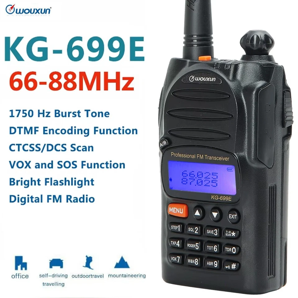 Wouxun KG-699E 105 Gruppen 66-88 MHz Funkgeräte DTMF VOX Handheld Walkie Talkies - Bild 1 von 4