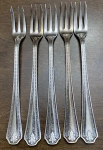 (5) International Silver Co ROOSEVELT Cocktail Fork Silverplate Hotel Van Cleve - Picture 1 of 11