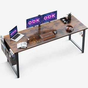 ODK Schreibtisch, 160x55x73,5cm Computertisch Bürotisch mit Kopfhörer Halter ... - Bild 1 von 7