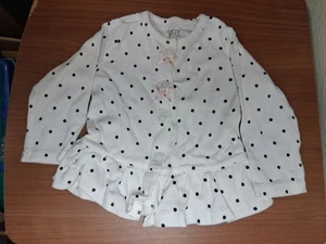 Cárdigan Carter's Top Preppy Boho Cierre a Presión Lunares Blanco Niñas 3 Meses - Imagen 1 de 4