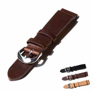 Watch Bands Watch Part Cowhide Genuine Leather Wristwatch Straps 18mm Dark Brown - Picture 1 of 2