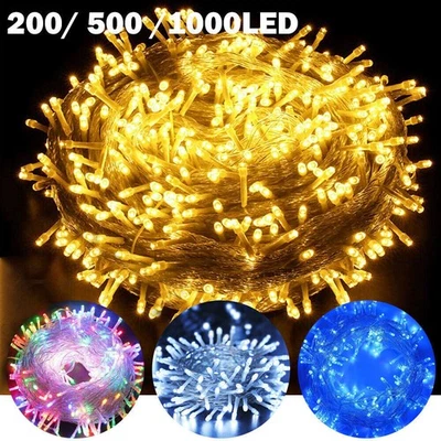 LED Lichterkette 10-100m Weihnachtsbeleuchtung für Innen Außen Warmweiß Kaltweiß - Bild 1 von 4