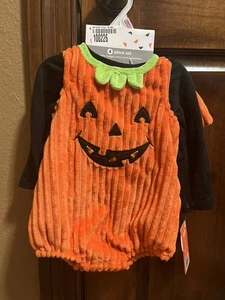 Baby Starters 9 M Baby Boy Girl 1st HALLOWEEN Pumpkin Costume 4 Piece Set NWT - Picture 1 of 7