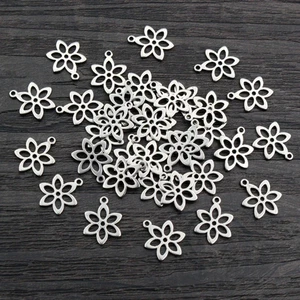 30 Stck. Blume Charms 12x9mm Edelstahl Anhänger zum Selbermachen Halskette Armband Schmuck - Bild 1 von 2