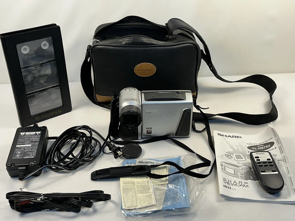 Sharp Viewcam VL-H875U Hi8 Camcorder w/AC Adapter, Remote, Battery, Case, Manual - Image 1 of 4