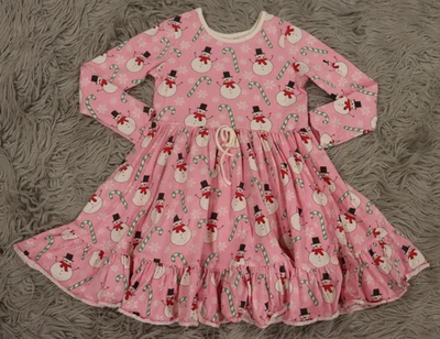 Vestido ELEANOR ROSE Louise muñeco de nieve bastón de caramelo vacaciones de Navidad talla 8-10 Foto 1 de 3