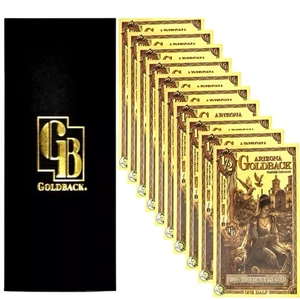 LOX 10 X 1/2 BILLETES DE ORO ARIZONA ALPHA GOLDBACK AURUM 24K 1/2000 OZ BU-PREVENTA - Imagen 1 de 10