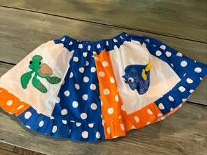 Custom Boutique Resell Girl's Disney Nemo Skirt Crush Turtle Embroidery Sz 5-6 - Picture 1 of 7