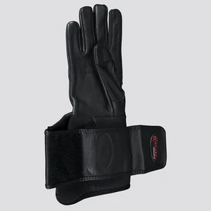 Guantes de equitación HILASON Bull Pro Rodeo cuero genuino negro mano derecha (6" a - Imagen 1 de 5
