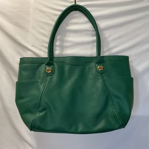 Bolso de Hombro TOMMY HILFIGER Cuero Sintético Guijarro Verde NUEVO CON ETIQUETAS - Imagen 1 de 16