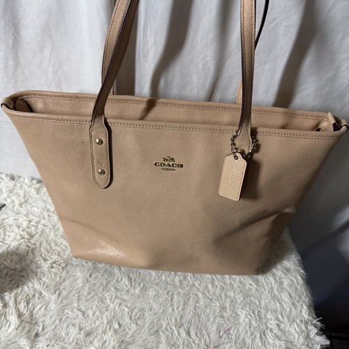 Coach Borsa Donna F57522 Borsa Grande Rosa Beige Shopping Viaggio
