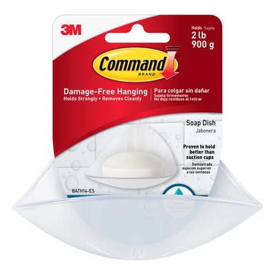Command BATH14-ES Damage-Free Hanging Soap Dish Clear Plastic - Image 1 of 4