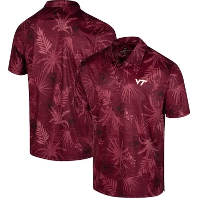 Men's Colosseum Maroon Virginia Tech Hokies Palms Team Polo - Image 1 of 3