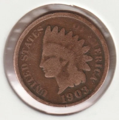 US Rare Old West 1903 Indian Head Penny Coin American Collection Shield Cent USA - Image 1 of 2