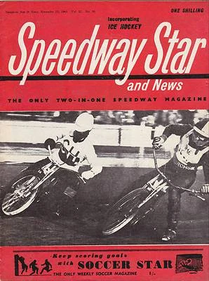11-23-63 SPEEDWAY STAR MAGAZINE - EDINBURGH 7 CRADLEY HEATH ON THE COVER - Image 1 of 2