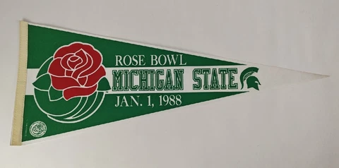 Vintage Michigan State Spartans 1988 Rose Bowl Pennant 30" NOS Cover