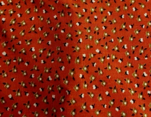 VTG Tiny Ditzy CALICO RED w/ Yellow Florals Cottagecore REMNANT - Picture 1 of 4