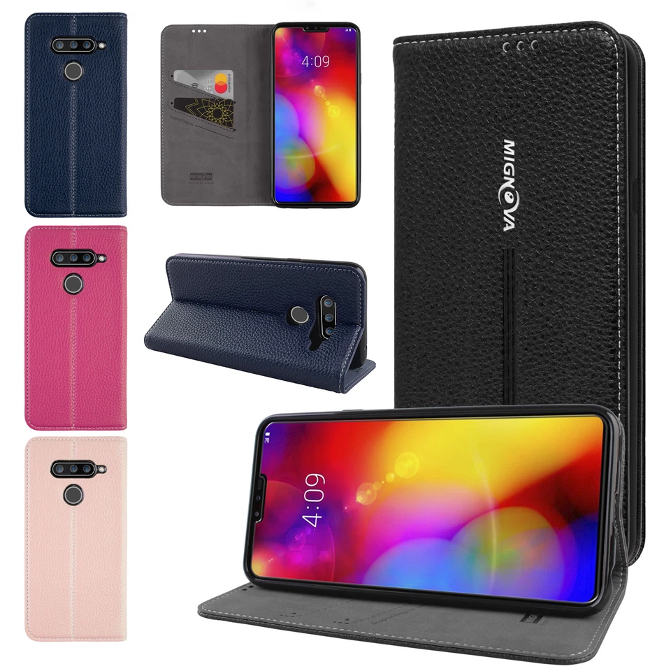 Estuche tipo billetera y soporte para ranuras para tarjetas PU Folio Flip LG V40 ThinQ/LG V40 Storm Foto 1 de 1