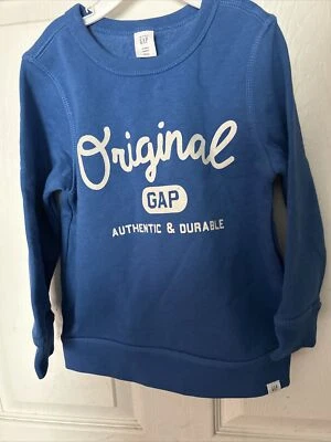 NWT Gap TB Baltic Blue LS Sweatshirt White Accents Sz 4 - Image 1 of 4