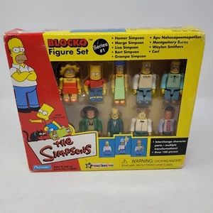 Playmates BLOCKO The Simpsons 9 Figure Set Series 1 Toys R Us Exclusive - NIB - Picture 1 of 10