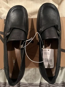 Women's Cherokee crossband black leather loafers size 9 NWT - Picture 1 of 5
