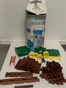 Lincoln Logs Frontier Explorer Building Set #901 in Original Cylinder/Manual SEE - Picture 1 of 15