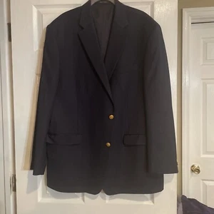 Ralph Lauren Sport Jacket Mens Navy Blue Wool Blend Blazer Gold Button Size 46R - Picture 1 of 16