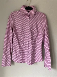 Express Womens Cotton 80s 2 Ply Classic Fit LS Button Up Pink Diamond Shirt 10 - Picture 1 of 16