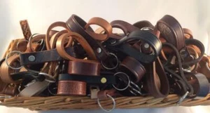 10 Stück Leder Schlüsselanhänger Ring Gürtel Halter Anhänger Reißverschluss Ziehen - Einzelfarbe oder Mix - Bild 1 von 6