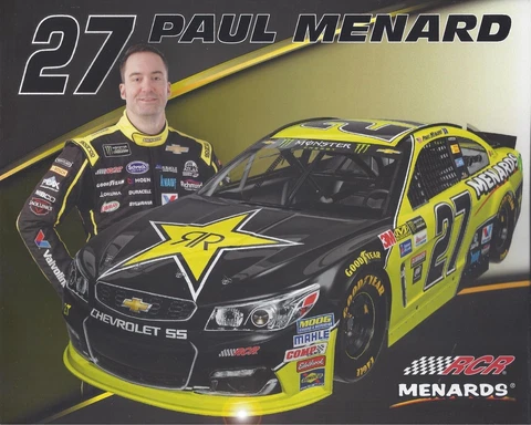 2017 PAUL MENARD "ROCKSTAR ENERGY RCR" #27 MONSTER ENERGY NASCAR CUP POSTCARD Cover