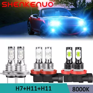 For Mazda MX-5 Miata 2006-2014 LED Headlights High /Low Lamp+Fog Light Bulbs Kit - Picture 1 of 12
