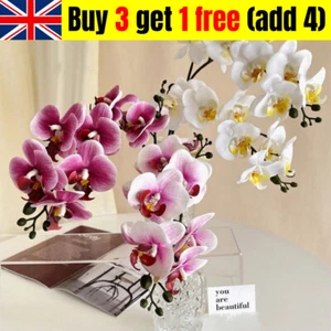 8Head Phalaenopais Artificial Orchid Fake Plant Flower Wedding Garden Home Decor - Picture 1 of 31