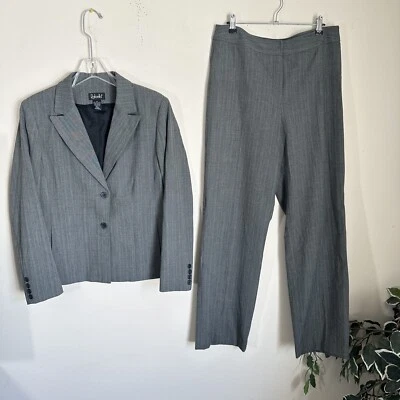 Rafaella Womens Pant Suit Set 2 Buttons Blazer Pants Size 10 Blazer 12 Stretch - Imagem 1 de 4