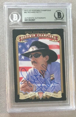 2012 UD GOODWIN CHAMPIONS #62 RICHARD PETTY SIGNED BECKETT AUTHENTIC AUTO - Image 1 of 2
