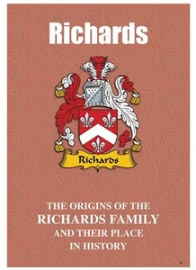 Richards Welsh Surname History Booklet with Historical Facts of this Famous Name - Bild 1 von 2