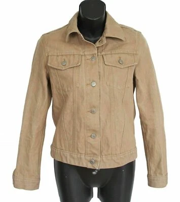 Jaqueta jeans Helmut Lang Itália caminhoneiro clássica feminina bege tamanho 38 EUA 2 - Imagem 1 de 4