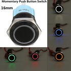 BLACK 16mm 5 Pin Car Metal Led Light Momentary Push Button Switch IP67 12V