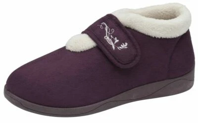 Ladies Touch Fasten Comfort Fit Memory Foam Orthopaedic House Slipper Women Shoe